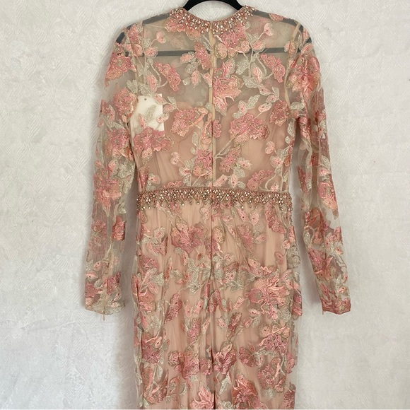 Mac Duggal NWT Floral Embroidered Illusion Long Sleeve Trumpet Gown 79281 Sz 8 - Picture 15 of 16